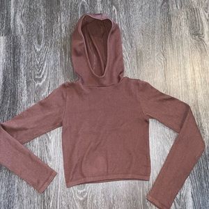 ZARA hooded limitless contour long sleeve crop top